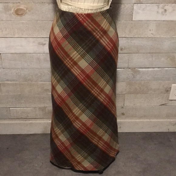 Willi Smith Petite plaid wool flared maxi skirt - Picture 4 of 12